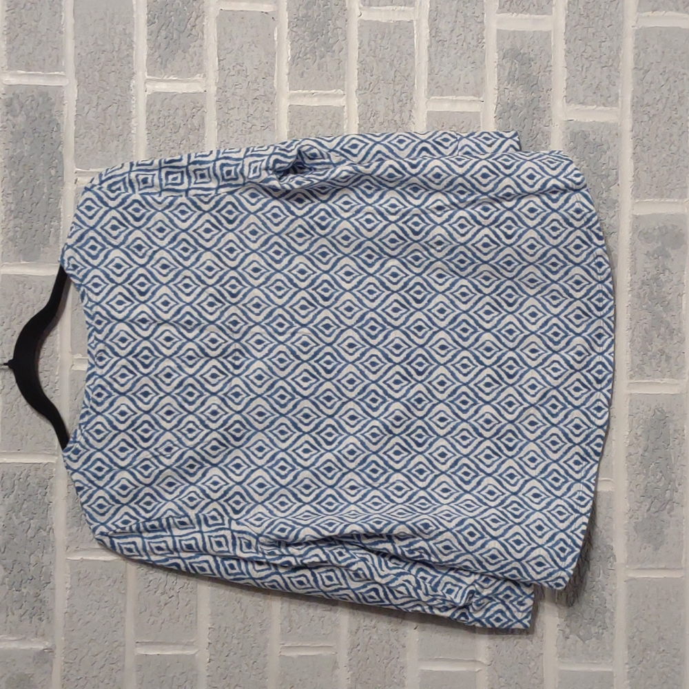 Chico's Women's White and Blue Diamond Patterned Blouse Size (1) Medium - Picture 14 of 14